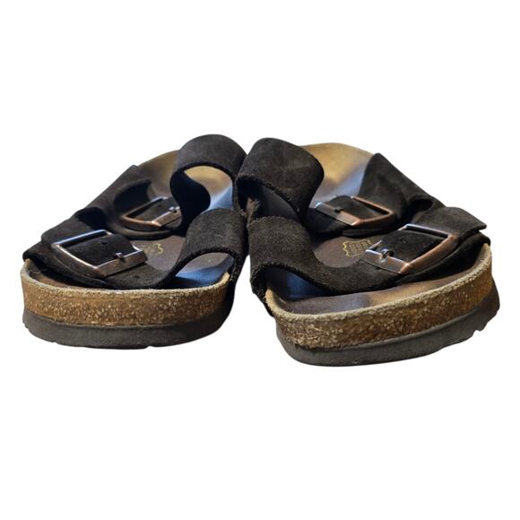 Birkenstocks Arizona suede leather brown size 40 9 9.5 women's 7 7.5 mens - Picture 3 of 7